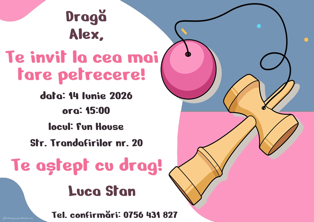Invitație cu Kendama
