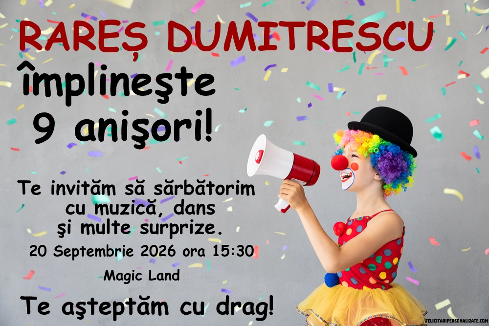 Exemplu completat: Invitație haioasă