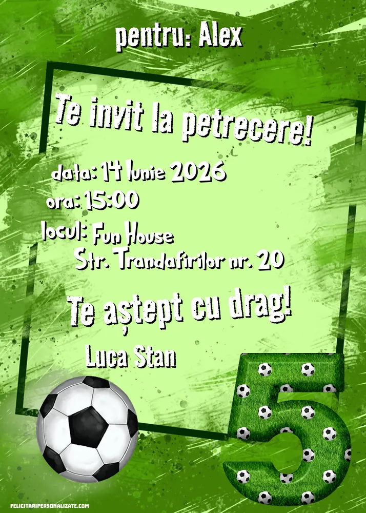 Invitație cu fotbal