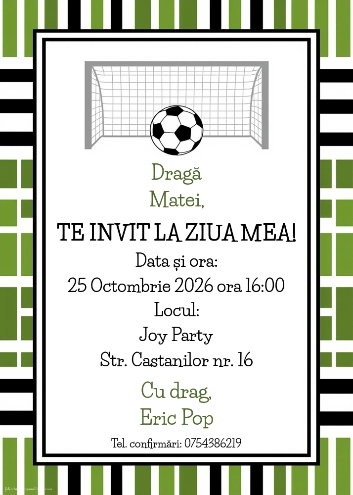 Invitație cu fotbal