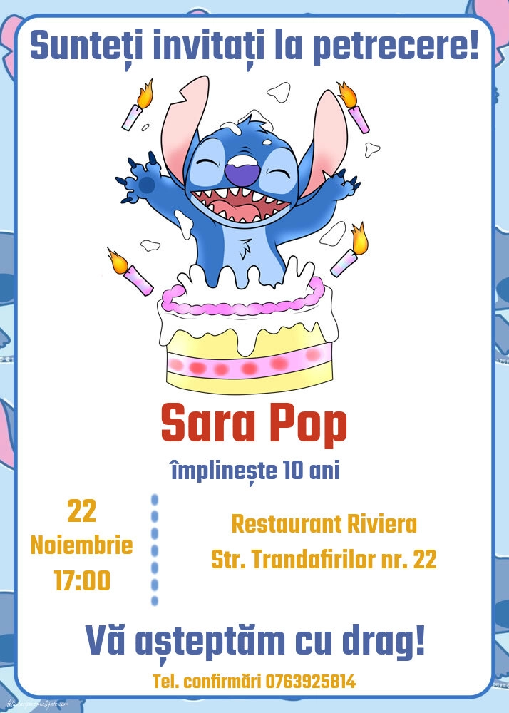 Invitație cu Stitch