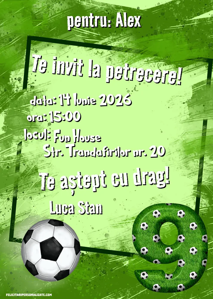 Invitație cu fotbal