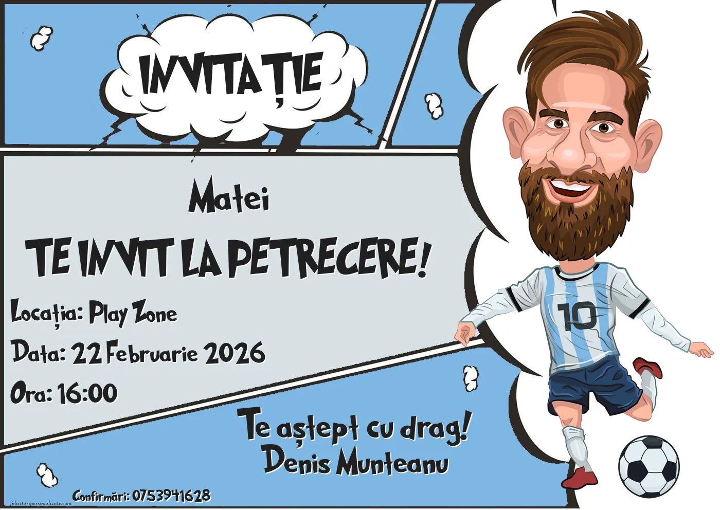 Invitație cu fotbal