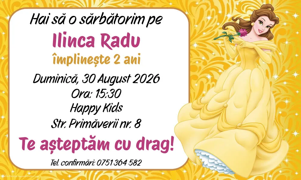 Invitație cu Belle