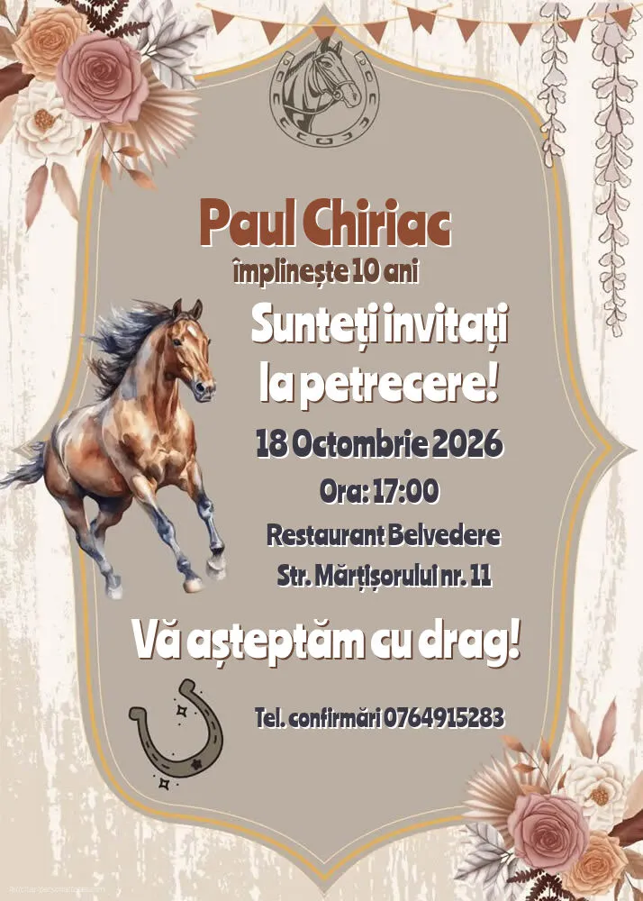 Invitație cu cowboy