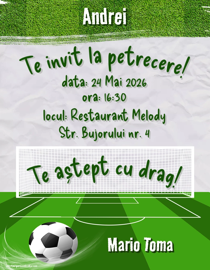 Invitație cu fotbal