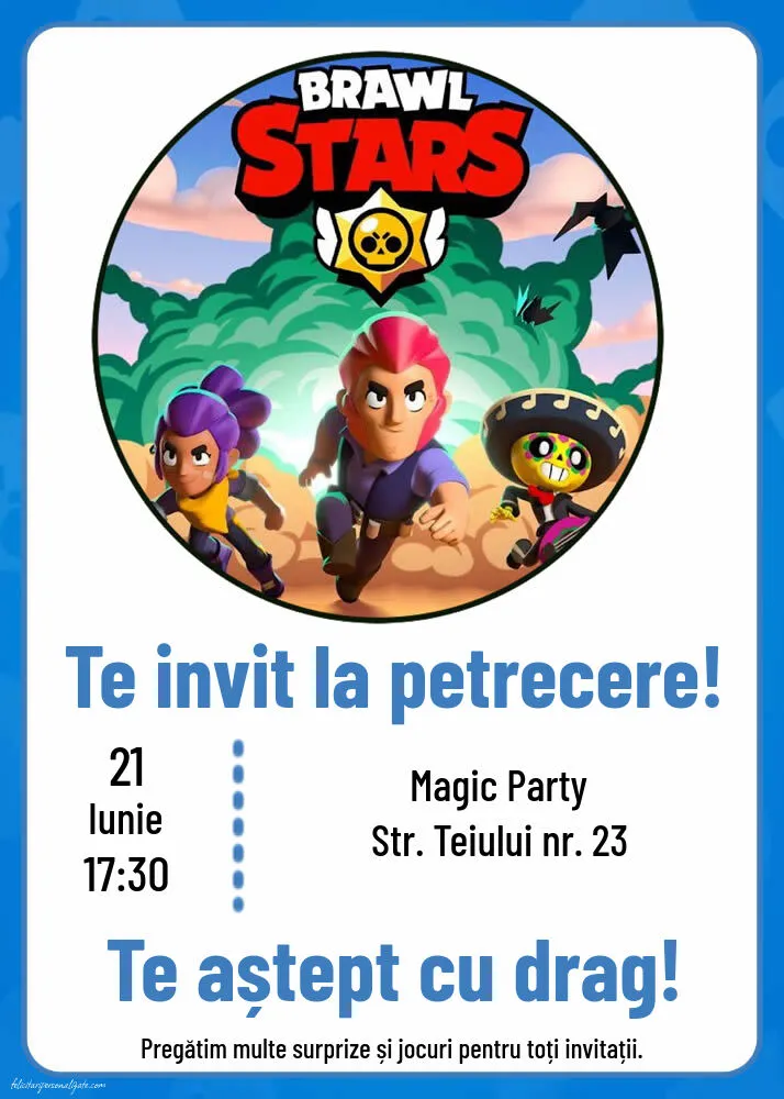 Invitație cu Brawl Stars