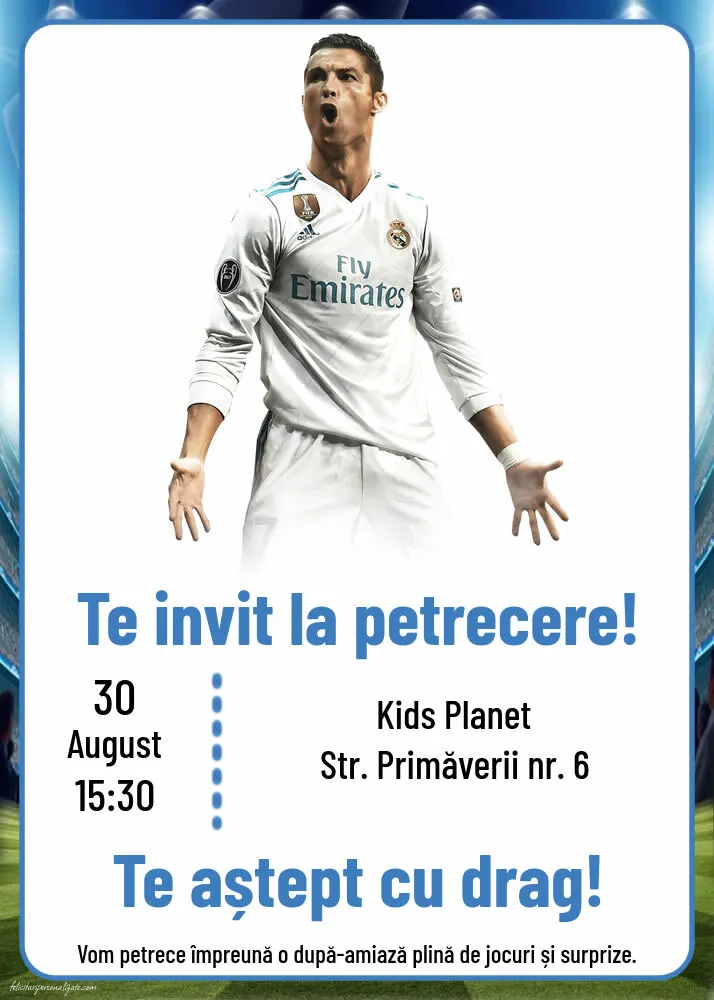 Invitație cu fotbal