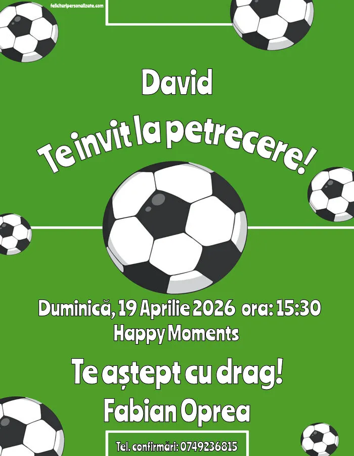Invitație cu fotbal