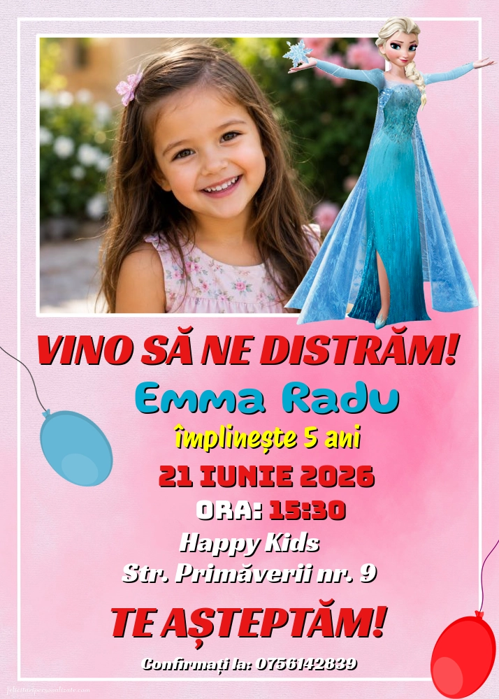 Invitație cu Elsa