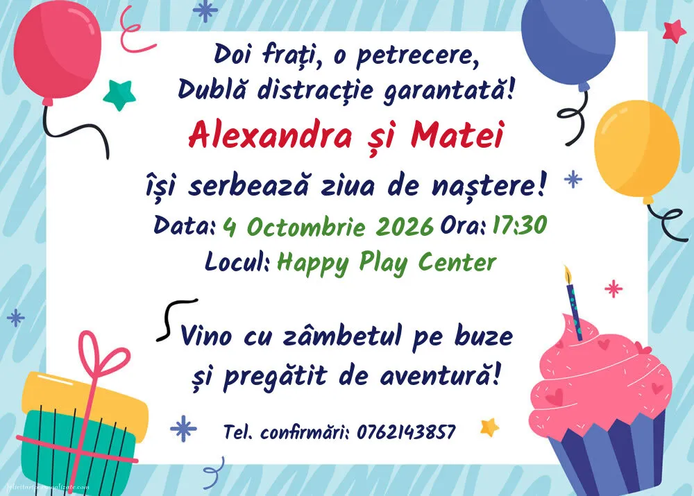 Invitație pentru gemeni