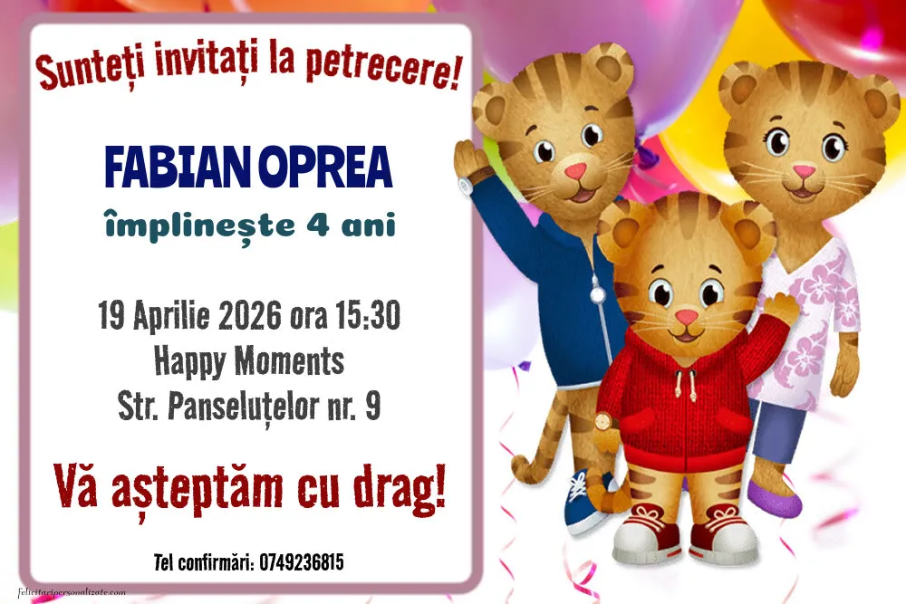 Invitație cu Tigrul Daniel