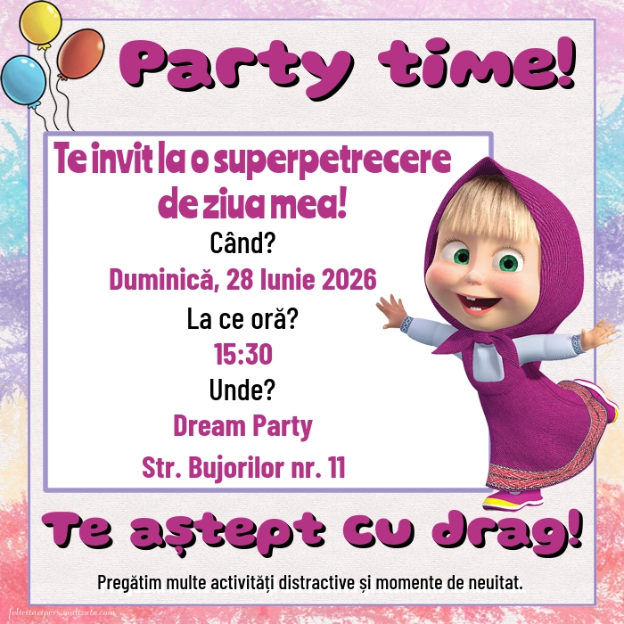 Invitație cu Masha