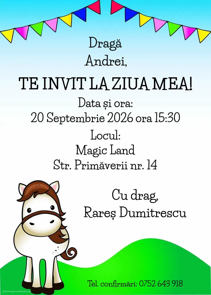 Invitație cu cai