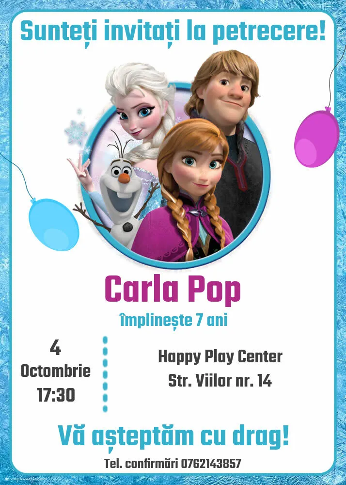 Invitație cu frozen