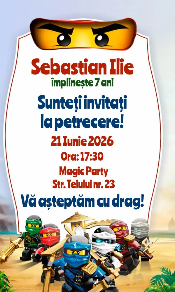 Invitație cu LEGO