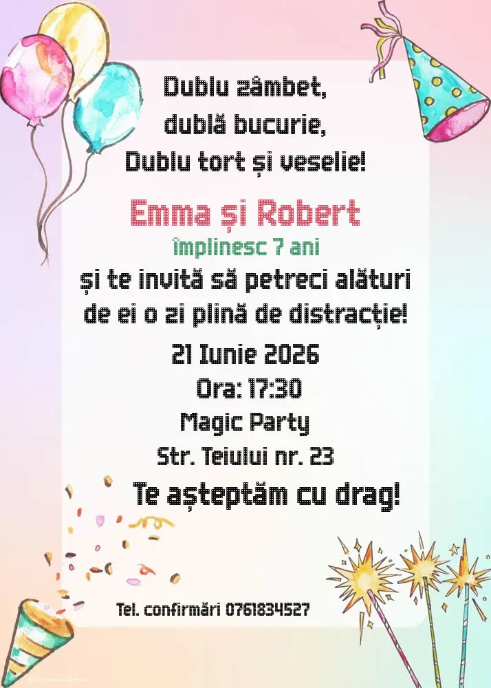 Invitație pentru gemeni