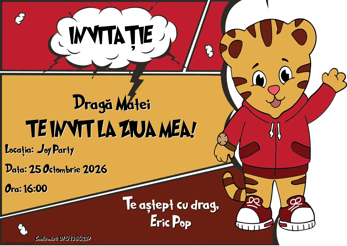 Invitație cu Tigrul Daniel