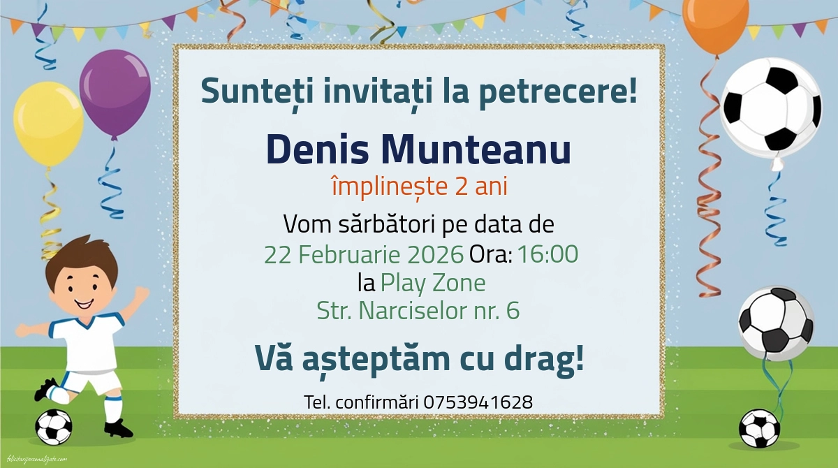 Invitație cu fotbal