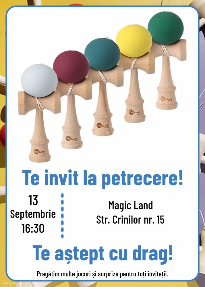 Invitație cu Kendama