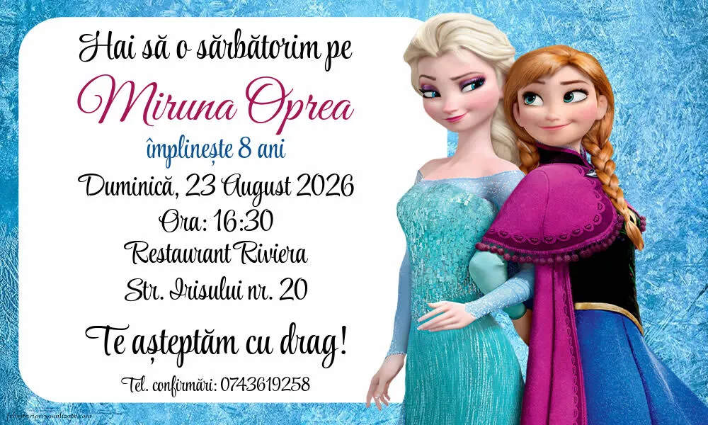 Invitație cu frozen