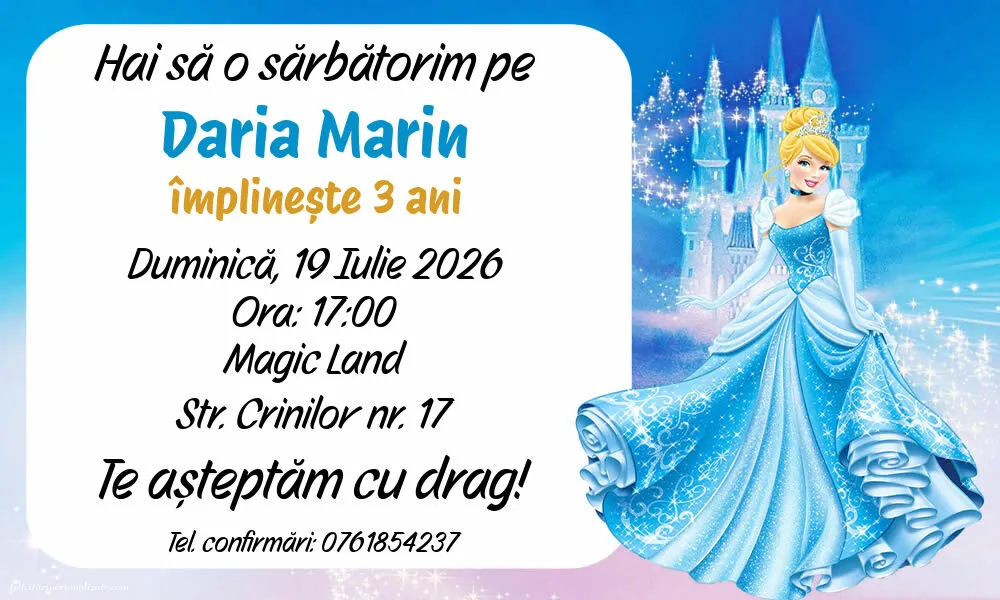 Invitație cu Cenușăreasa