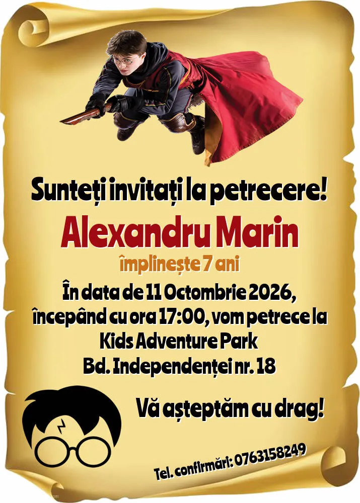 Invitație cu Harry Potter