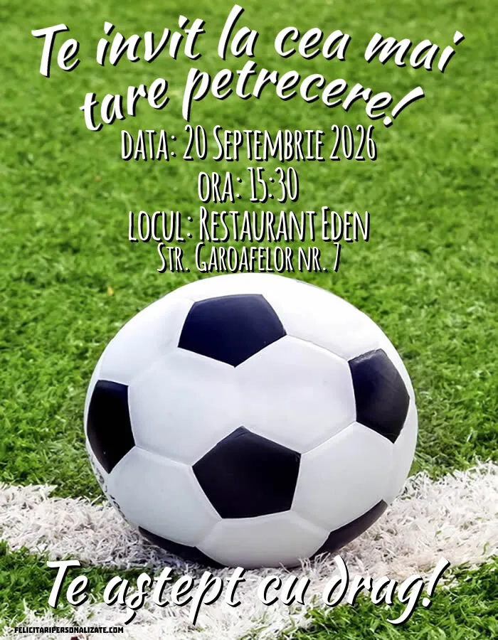 Invitație cu fotbal