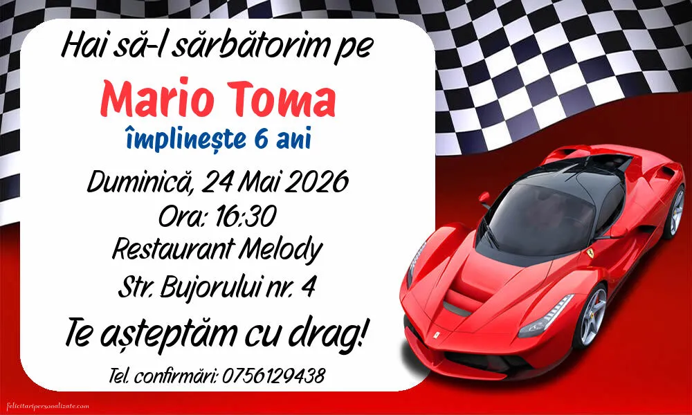 Invitație cu mașini