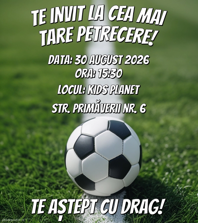 Invitație cu fotbal