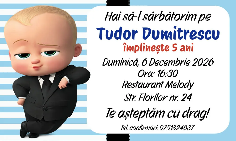 Invitație cu Baby Boss