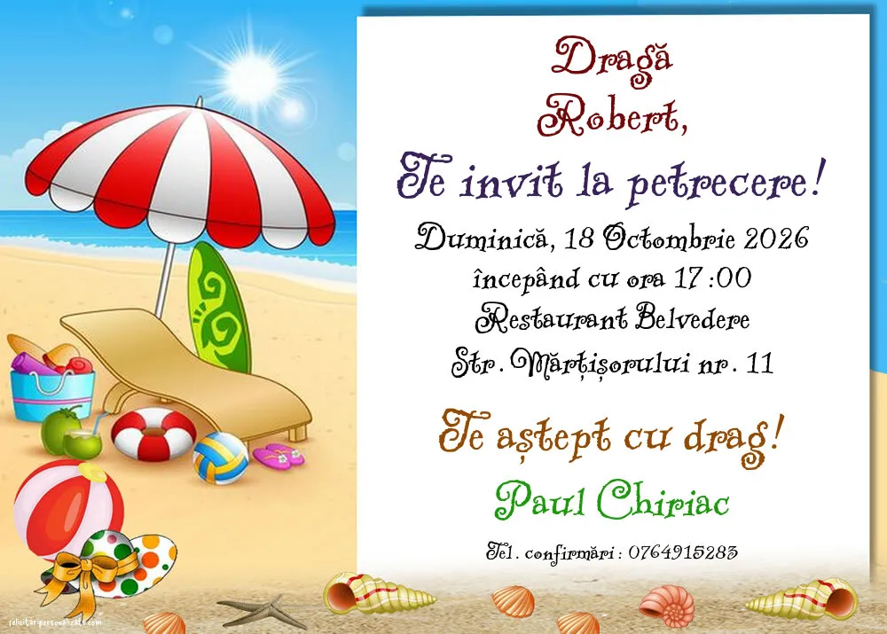 Exemplu completat: Invitație cu mare