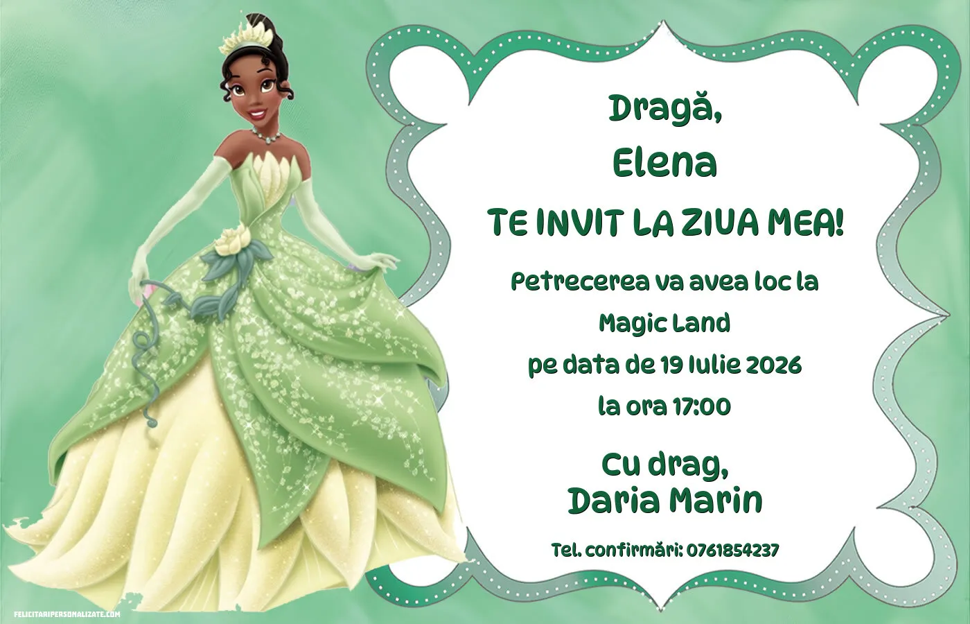 Invitație cu Tiana