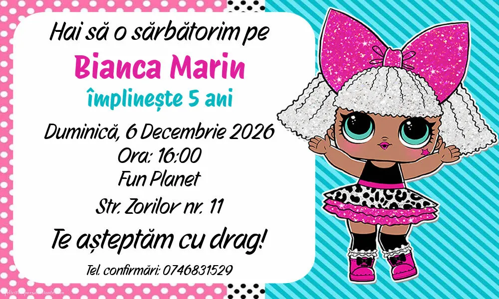 Invitație cu LOL Surprise