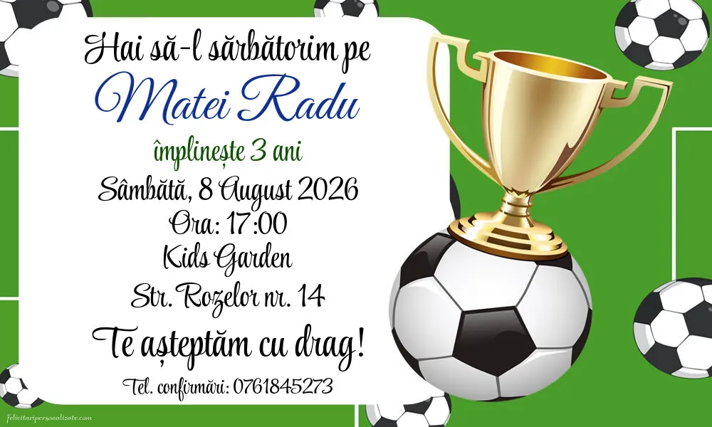 Invitație cu fotbal