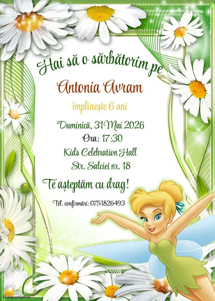 Exemplu completat: Invitație cu Clopoțica