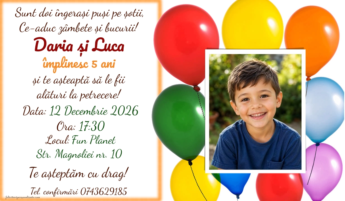 Invitație pentru gemeni