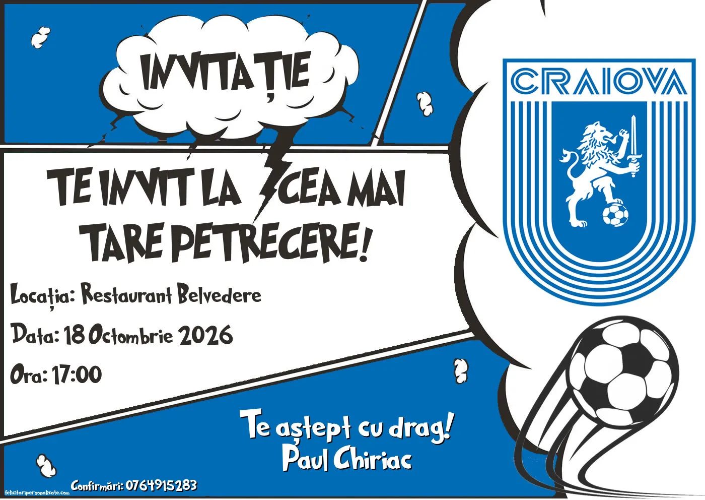 Invitație cu fotbal