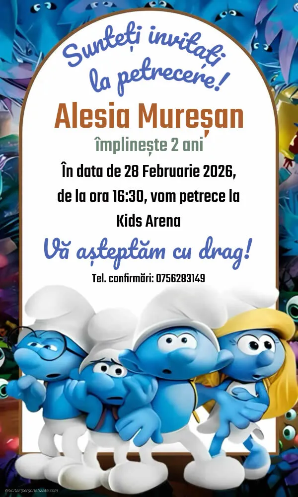 Invitație cu Ștrumfi