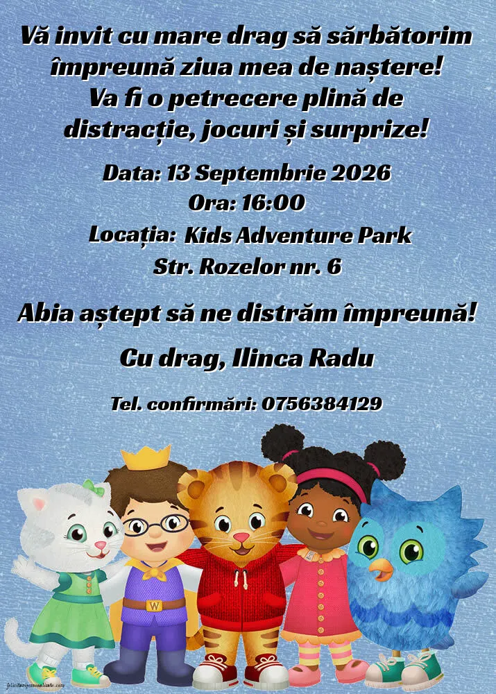 Invitație cu Tigrul Daniel