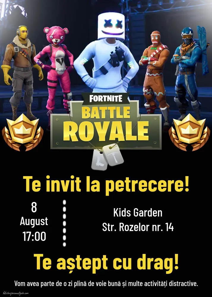 Invitație cu Fortnite