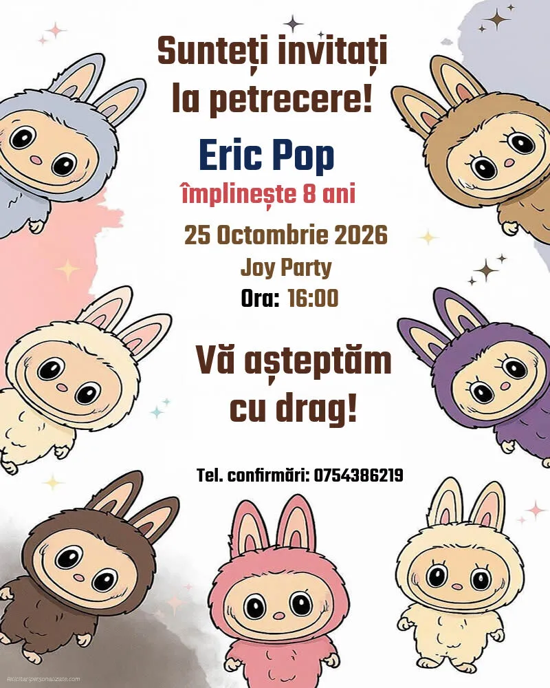 Invitație cu Labubu