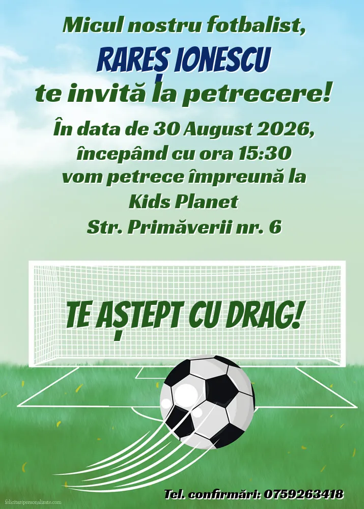 Invitație cu fotbal