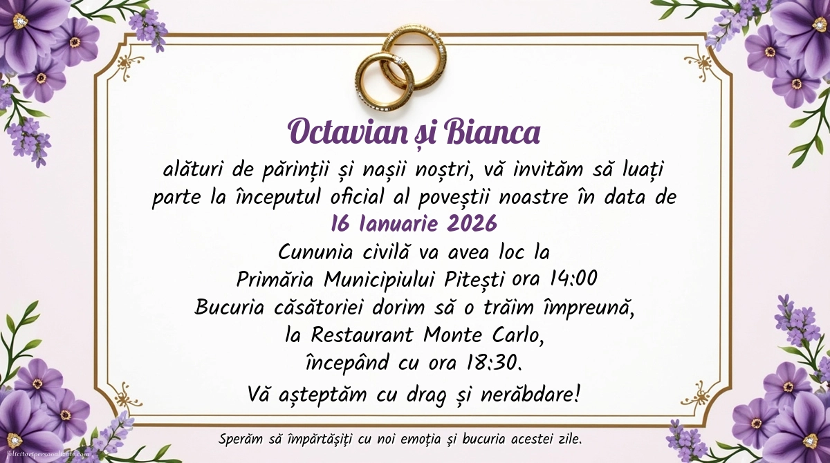 Invitație cu verighete