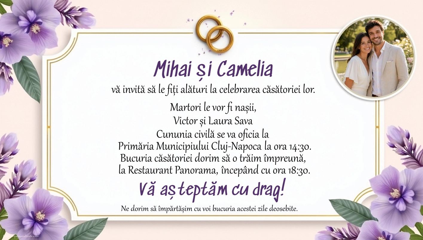 Invitație cu verighete