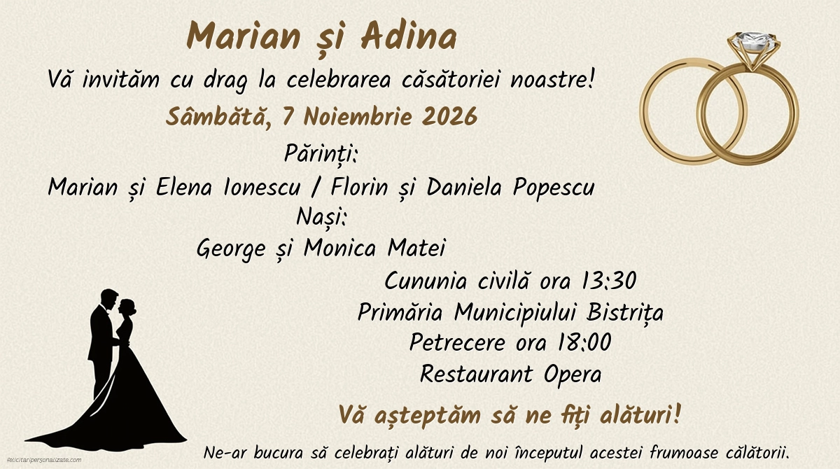 Invitație cu verighete