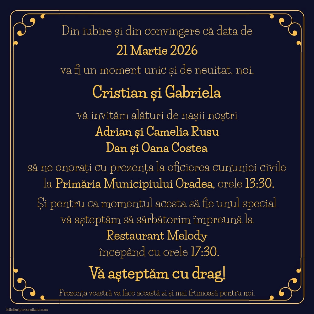 Invitație gold