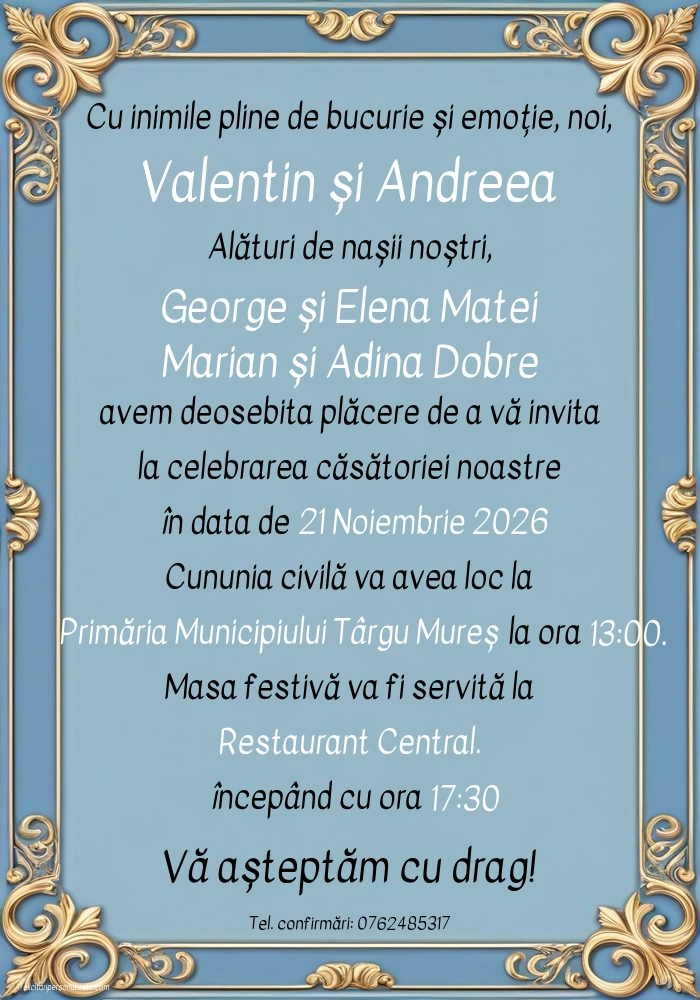 Invitație gold