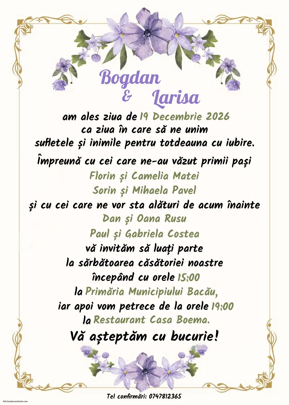Invitație elegantă