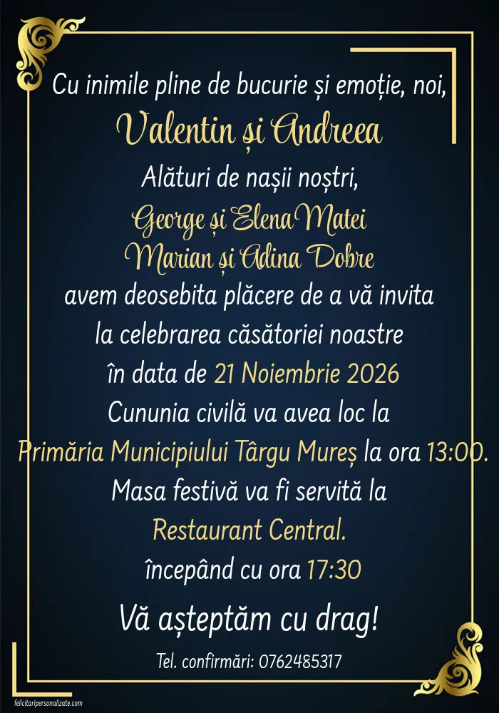 Invitație gold